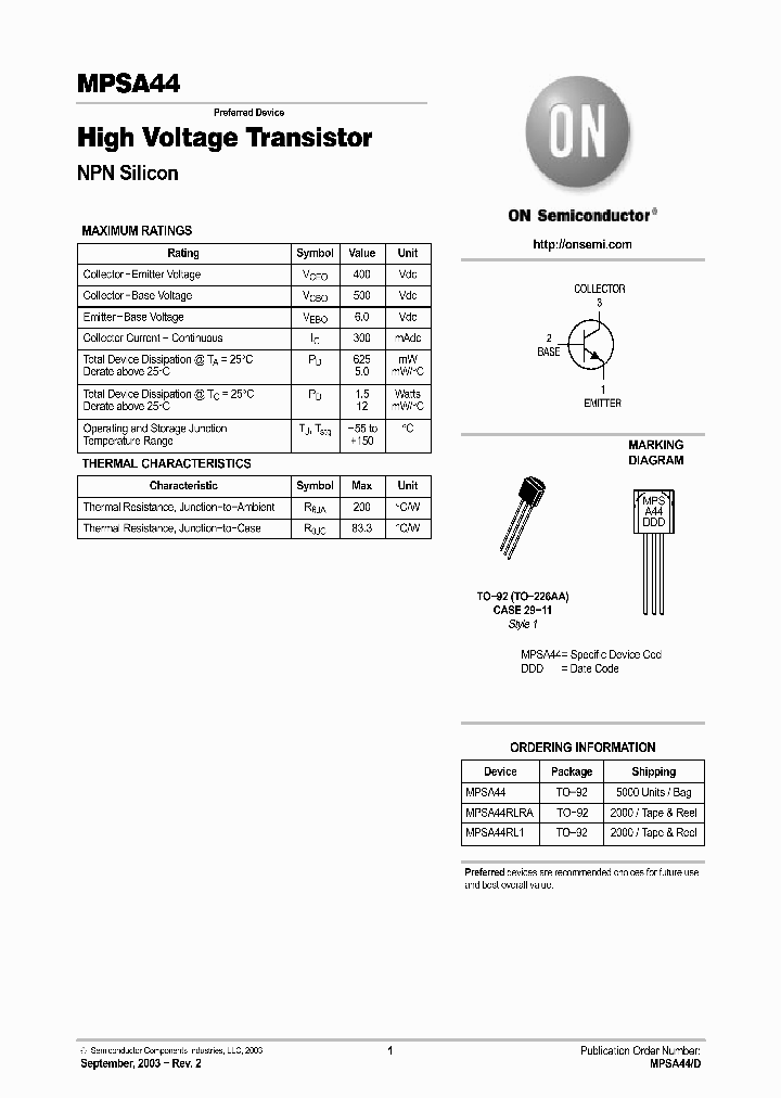 MPSA44RLRA_81006.PDF Datasheet