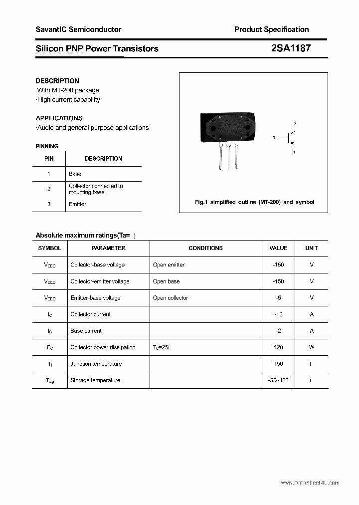 2SA1187_83169.PDF Datasheet