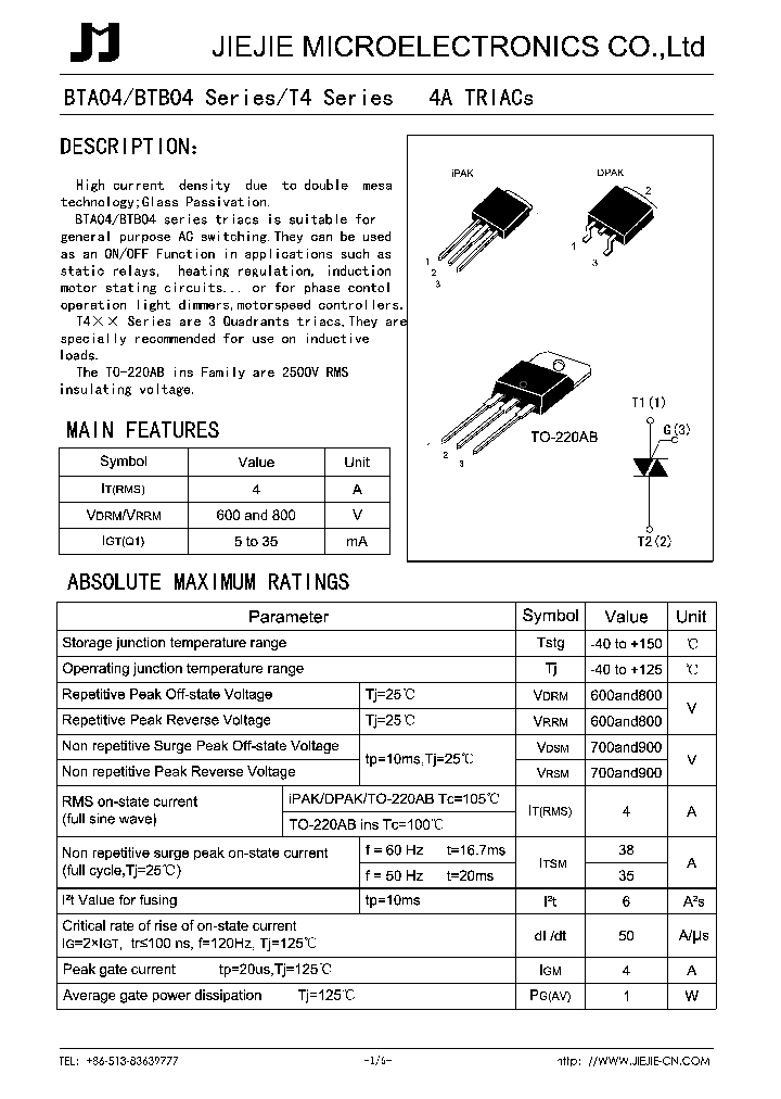 BTB04_93857.PDF Datasheet