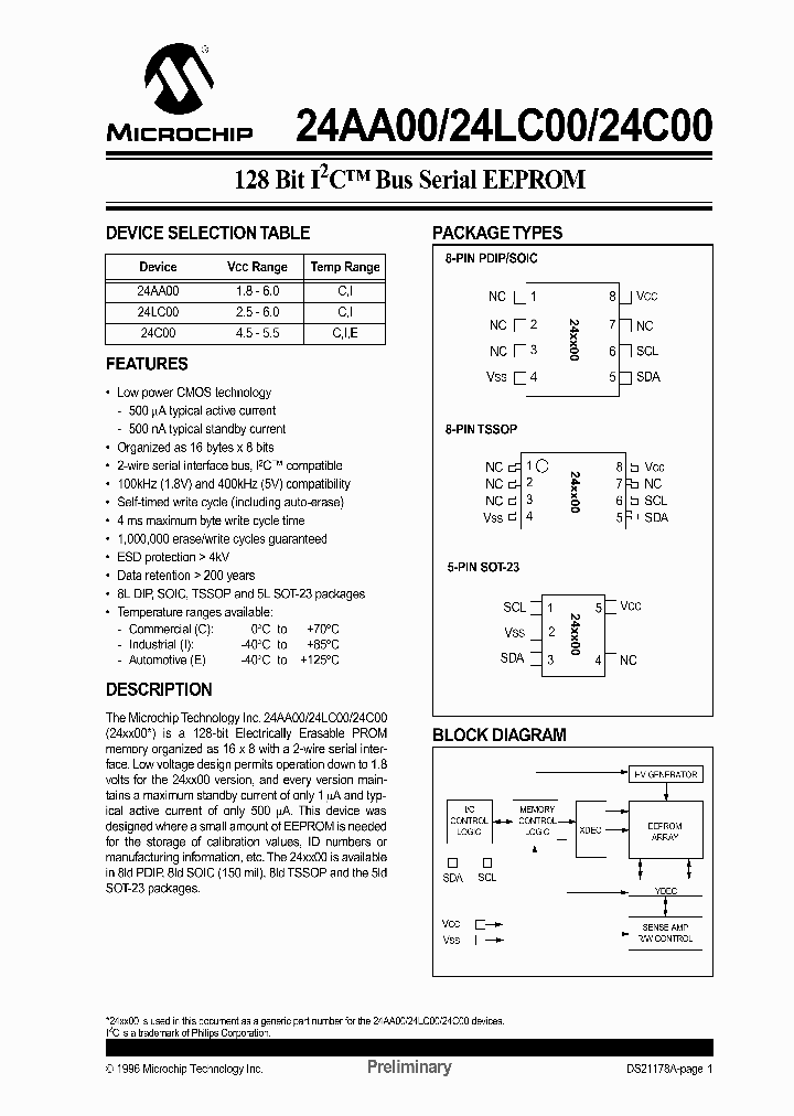 24C00EOT_98898.PDF Datasheet