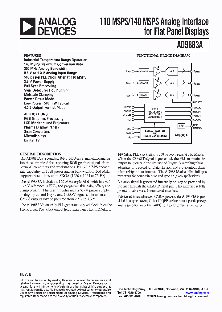 AD9883APCB_99820.PDF Datasheet