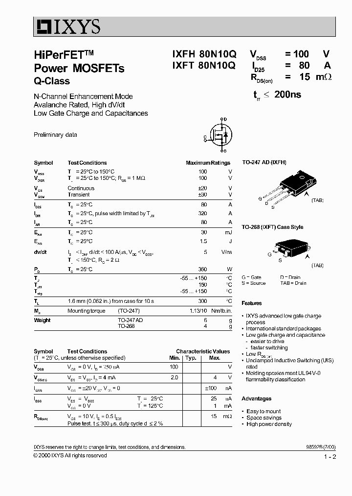 IXFH80N10Q_105443.PDF Datasheet