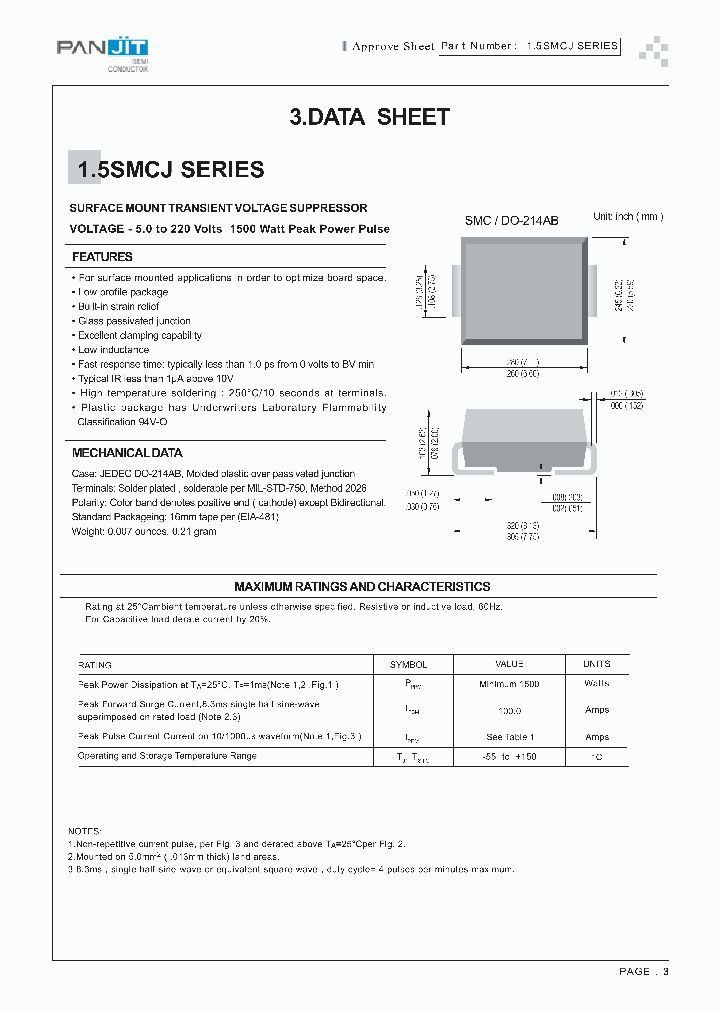 15SMCJ210_105698.PDF Datasheet