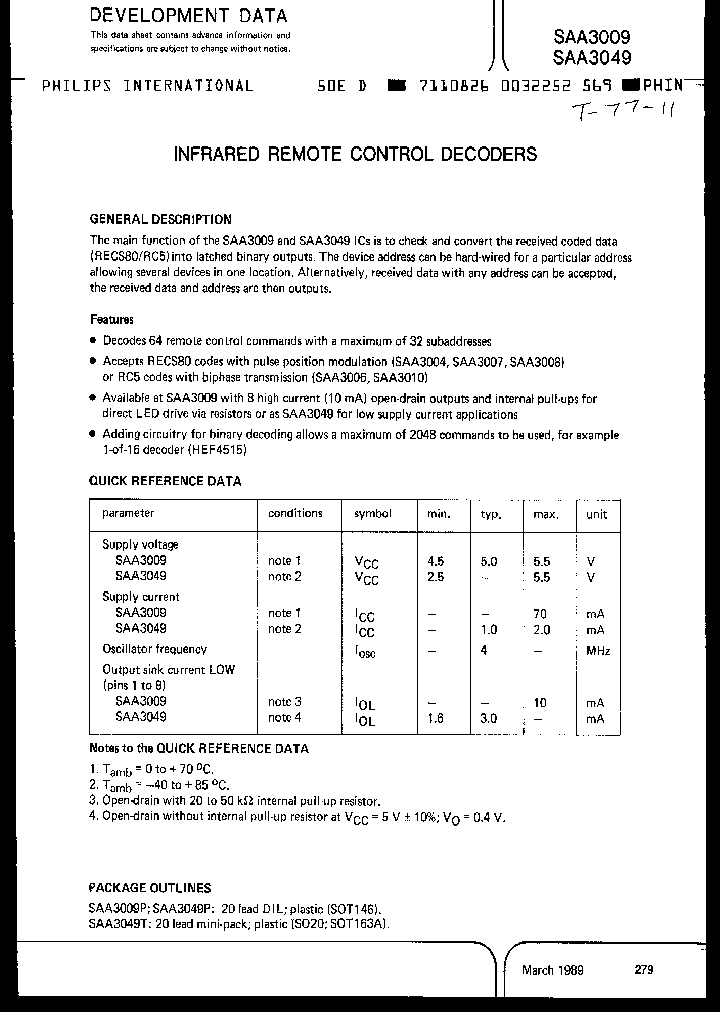 SAA3009P_109955.PDF Datasheet