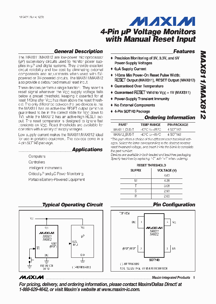 MAX811_125759.PDF Datasheet