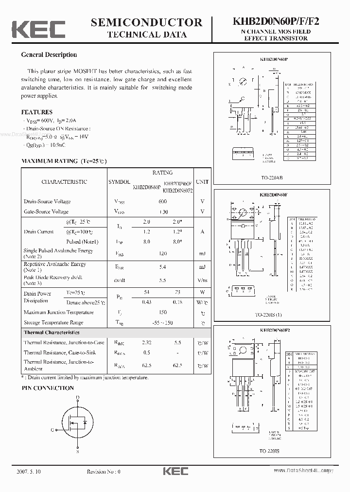 2D0N60P_132478.PDF Datasheet