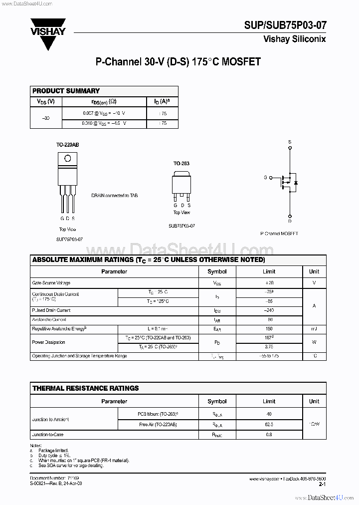 SUB75P03-07_136035.PDF Datasheet