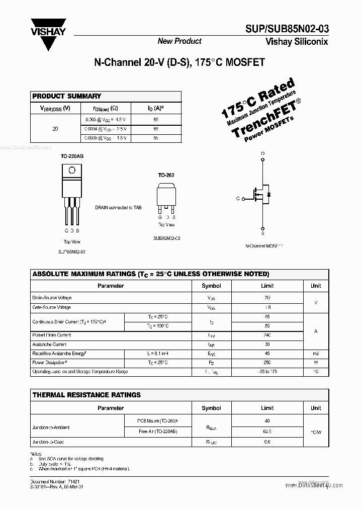SUB85N02-03_136039.PDF Datasheet
