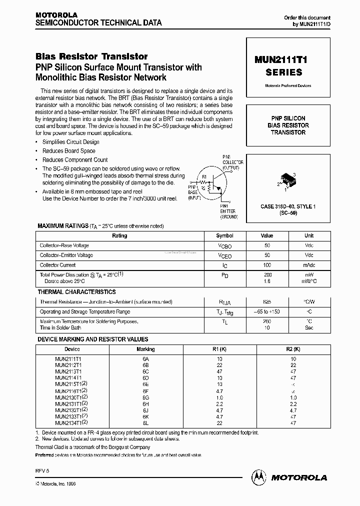 MUN2111T1_136174.PDF Datasheet