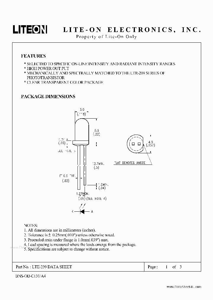 LTE-239_137792.PDF Datasheet