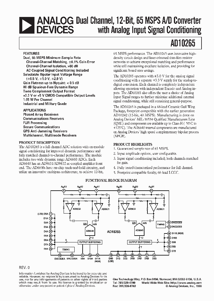 AD10265AZ_138477.PDF Datasheet