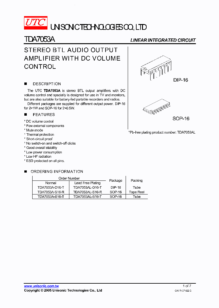 TDA7053A_139320.PDF Datasheet