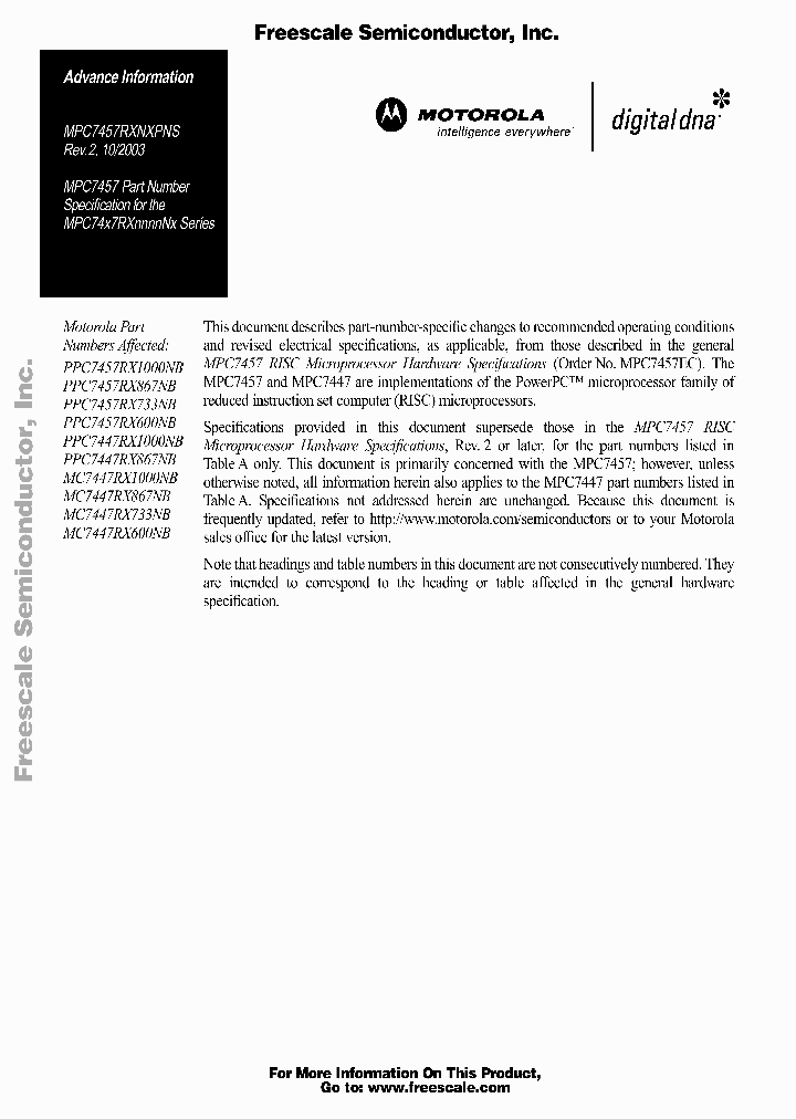 MPC7457_144303.PDF Datasheet