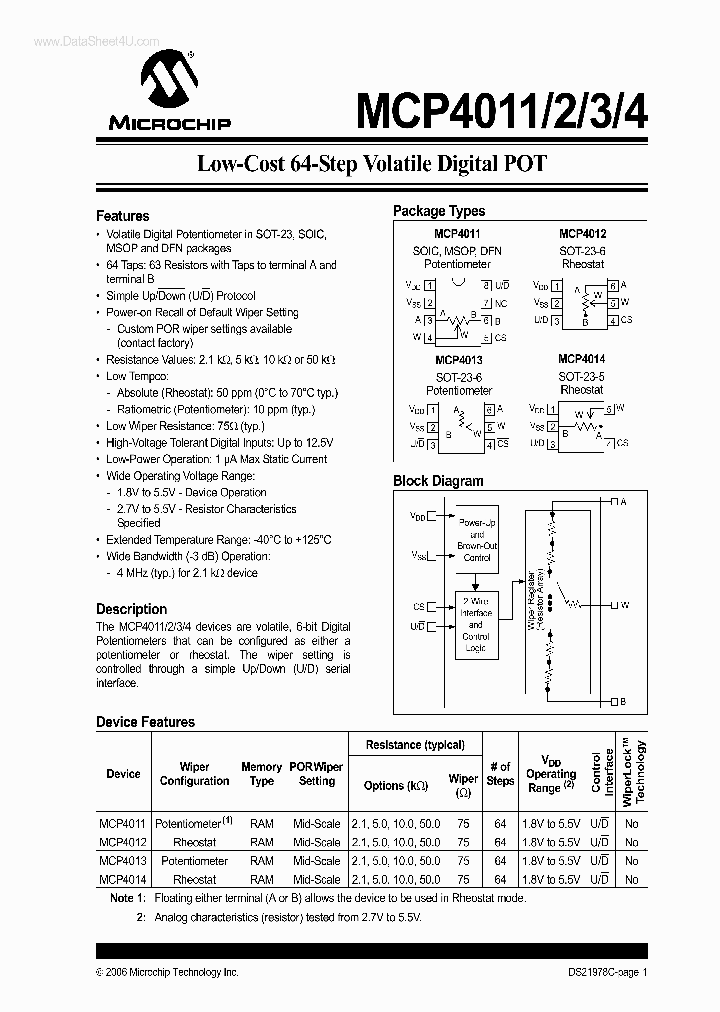 MCP4011_145571.PDF Datasheet