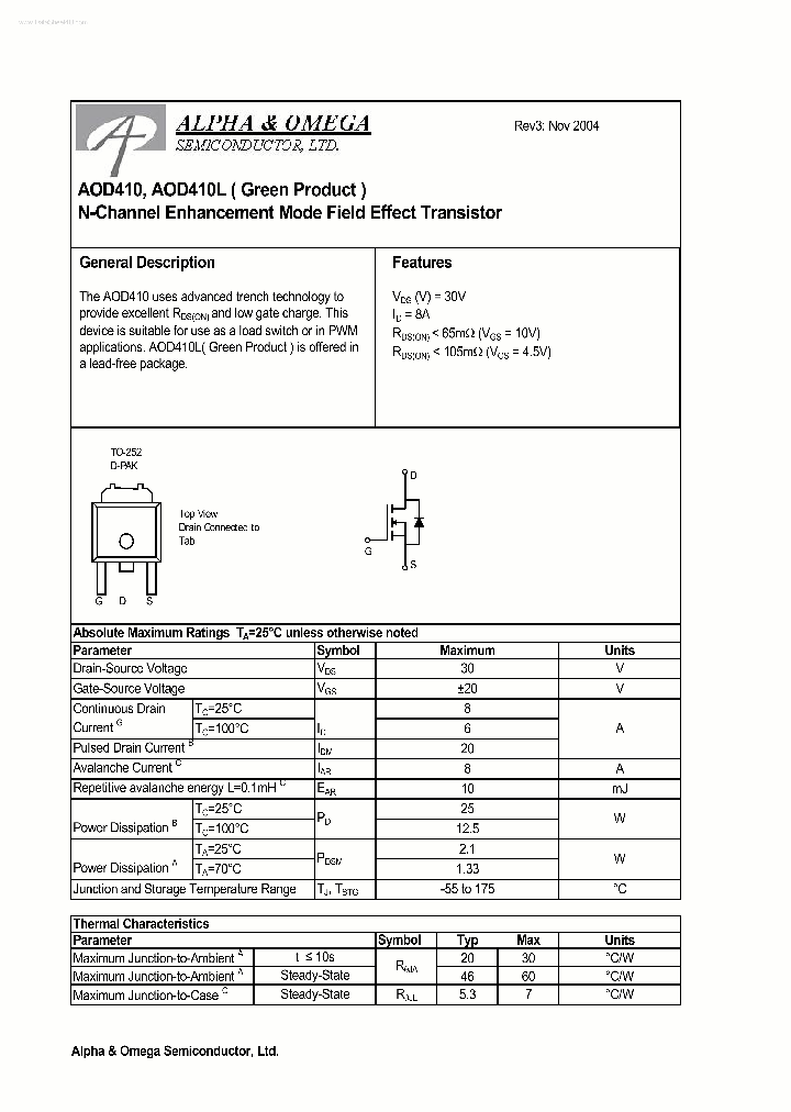 AOD410_147085.PDF Datasheet