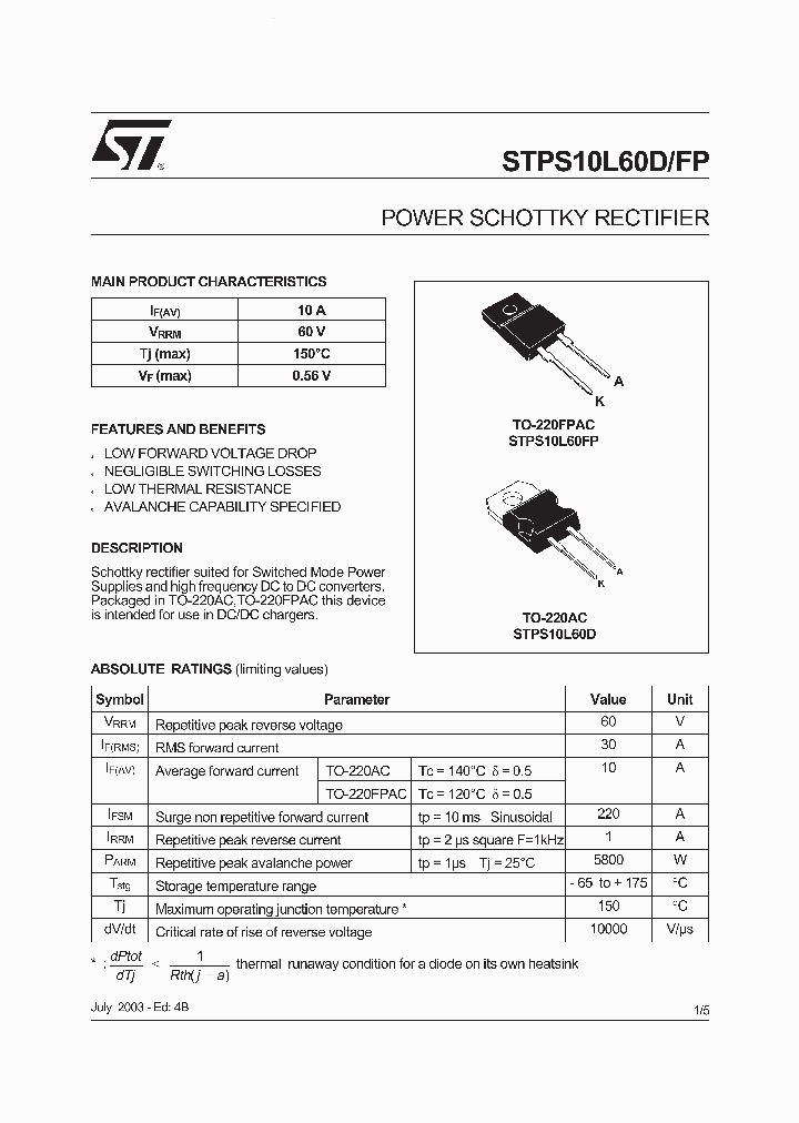 STPS10L60D_149706.PDF Datasheet