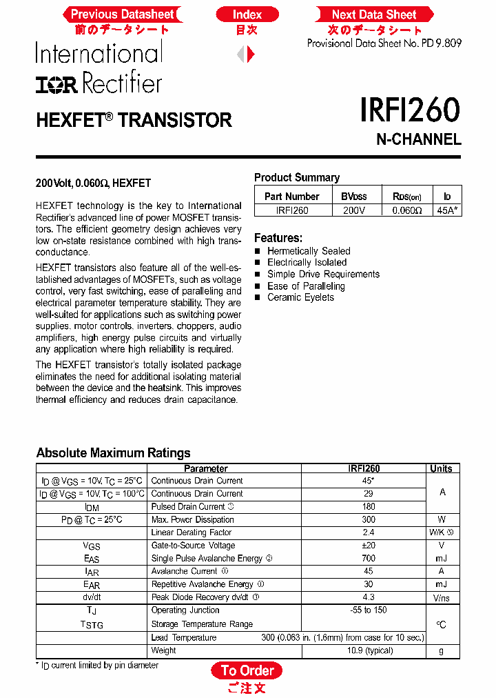 IRFI260_154070.PDF Datasheet