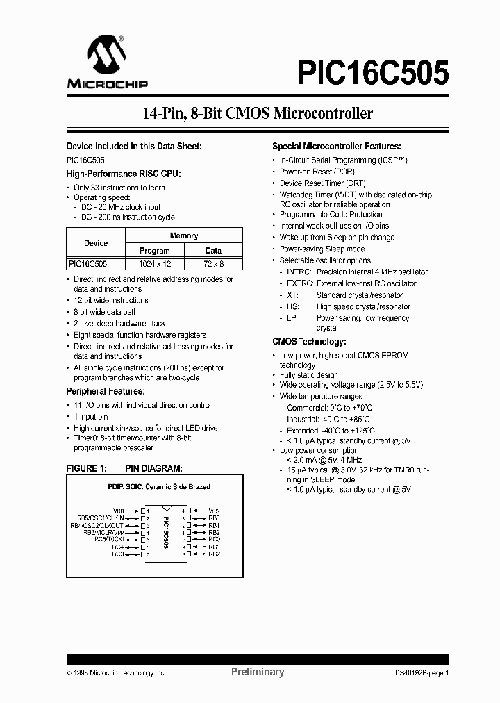 PIC16C505-04ESL_158543.PDF Datasheet