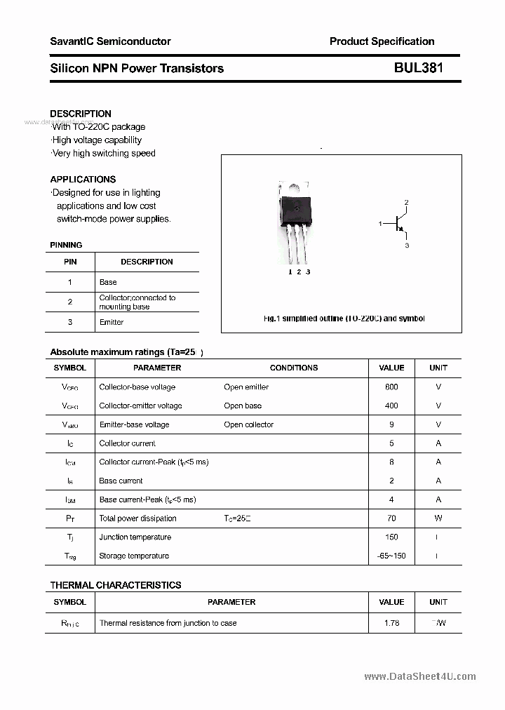 BUL381_162010.PDF Datasheet
