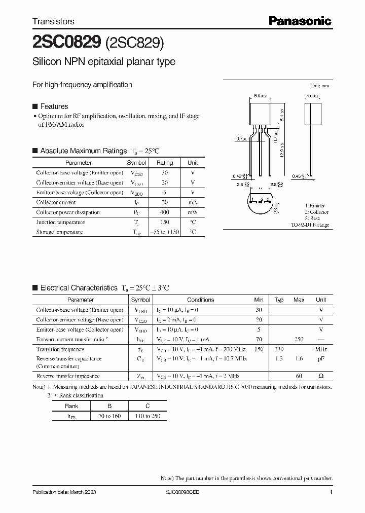 2SC0829_197355.PDF Datasheet