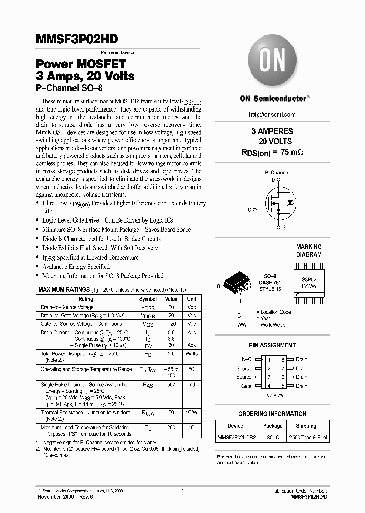 MMSF3P02HD-D_203985.PDF Datasheet