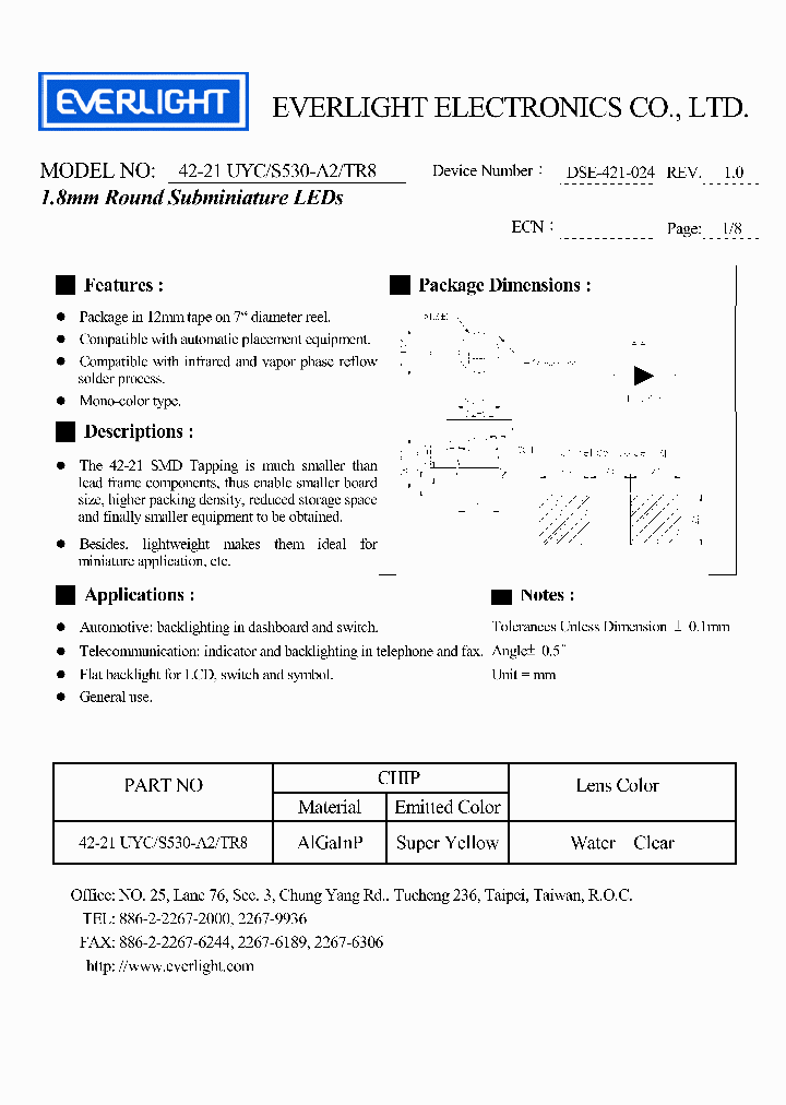 42-21UYCS530-A2TR8_224212.PDF Datasheet