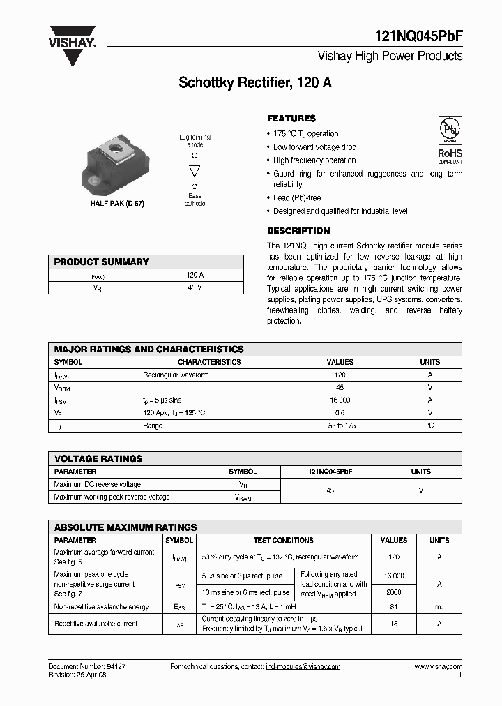 121NQ045PBF_224784.PDF Datasheet