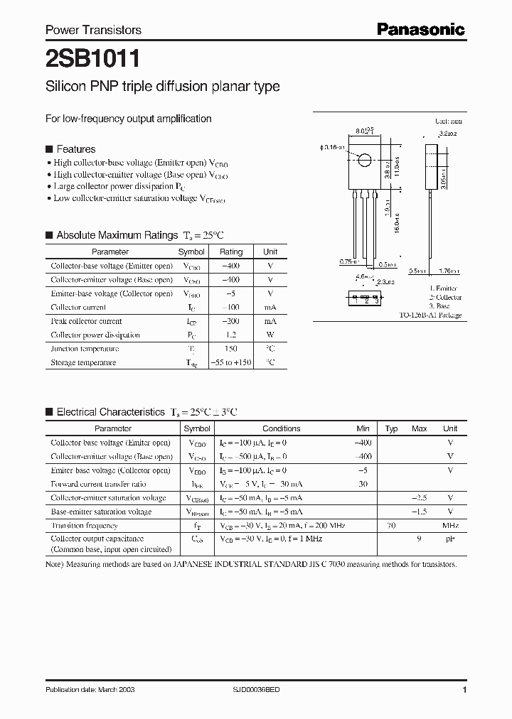 2SB1011_226485.PDF Datasheet