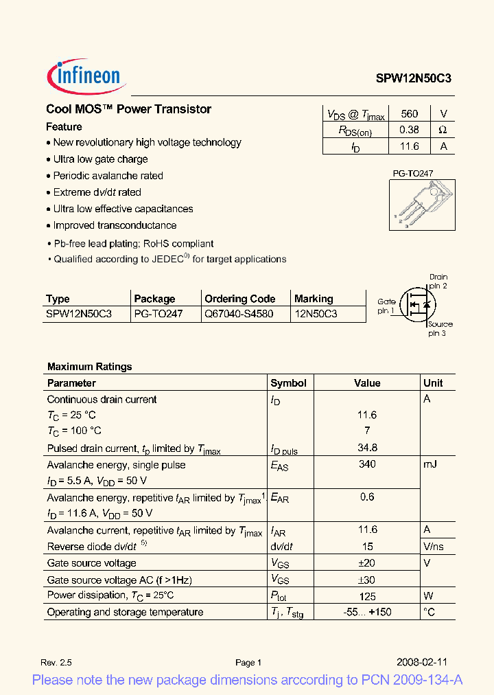 SPW12N50C308_237711.PDF Datasheet