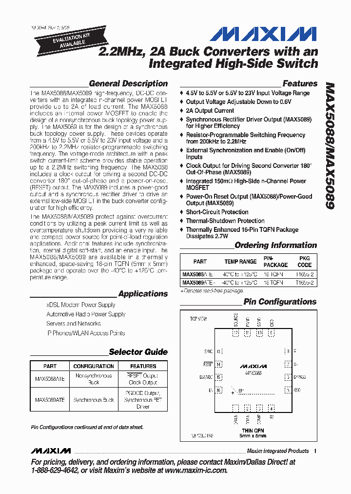 MAX5088ATE_242019.PDF Datasheet