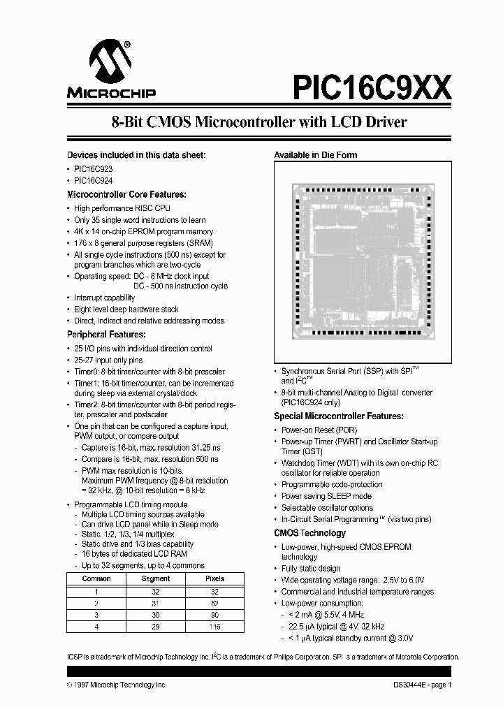 PIC16C924-08CL_217384.PDF Datasheet