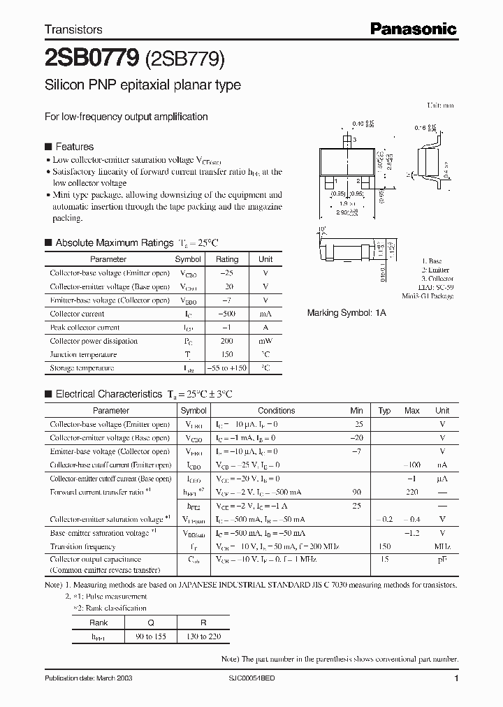 2SB0779_229390.PDF Datasheet