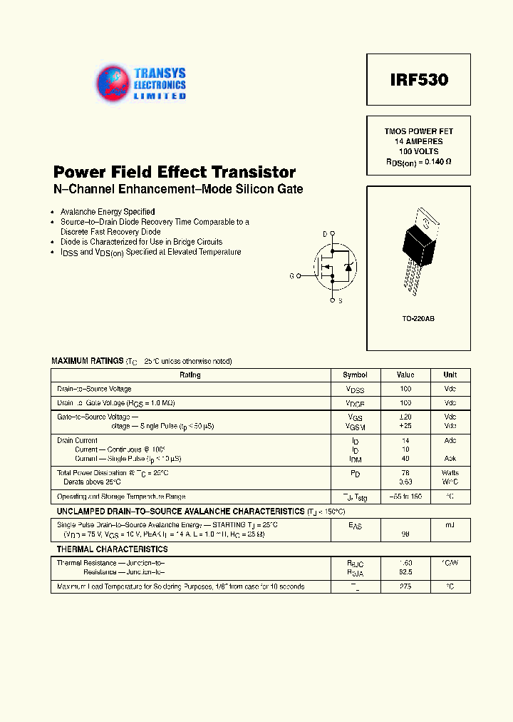 IRF530_304711.PDF Datasheet