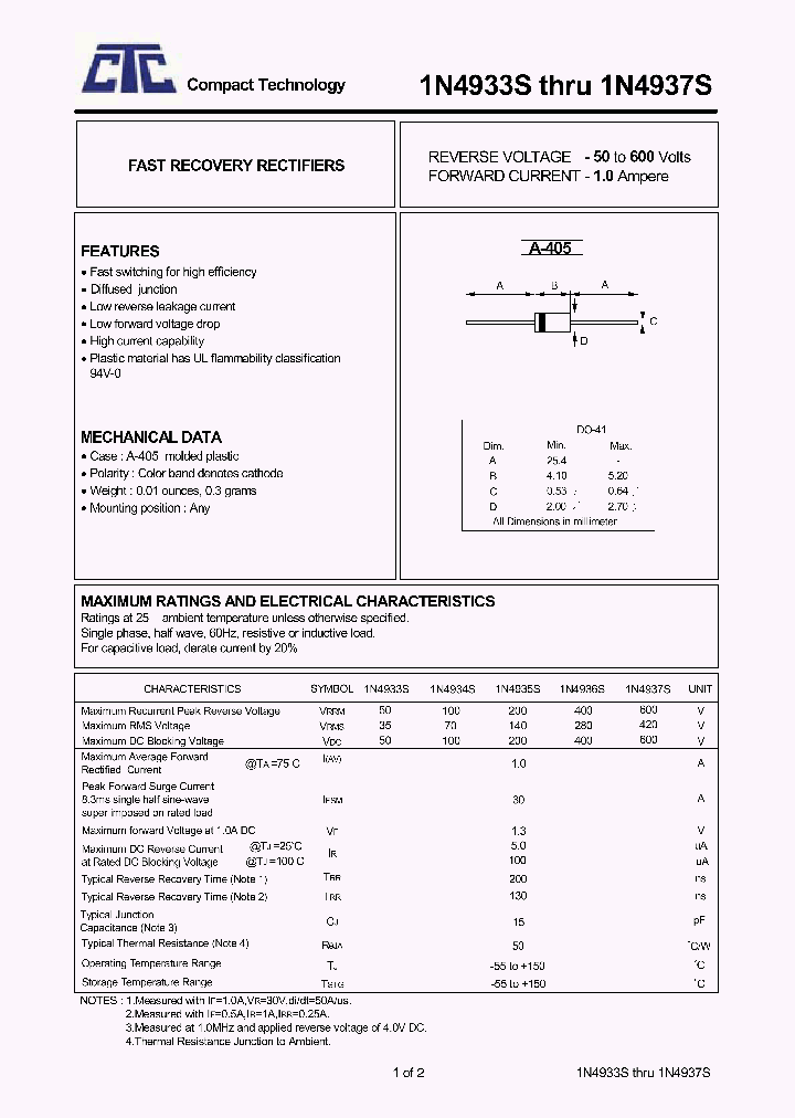 1N4937S_341380.PDF Datasheet