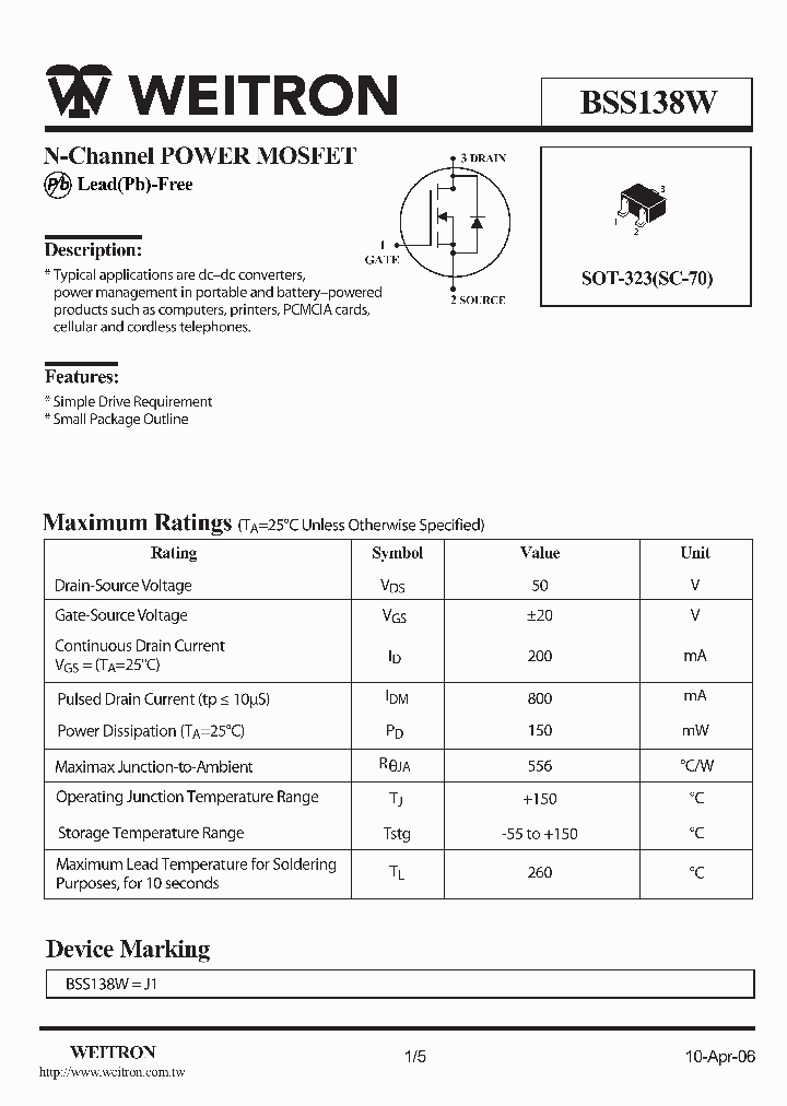 BSS138W_401339.PDF Datasheet