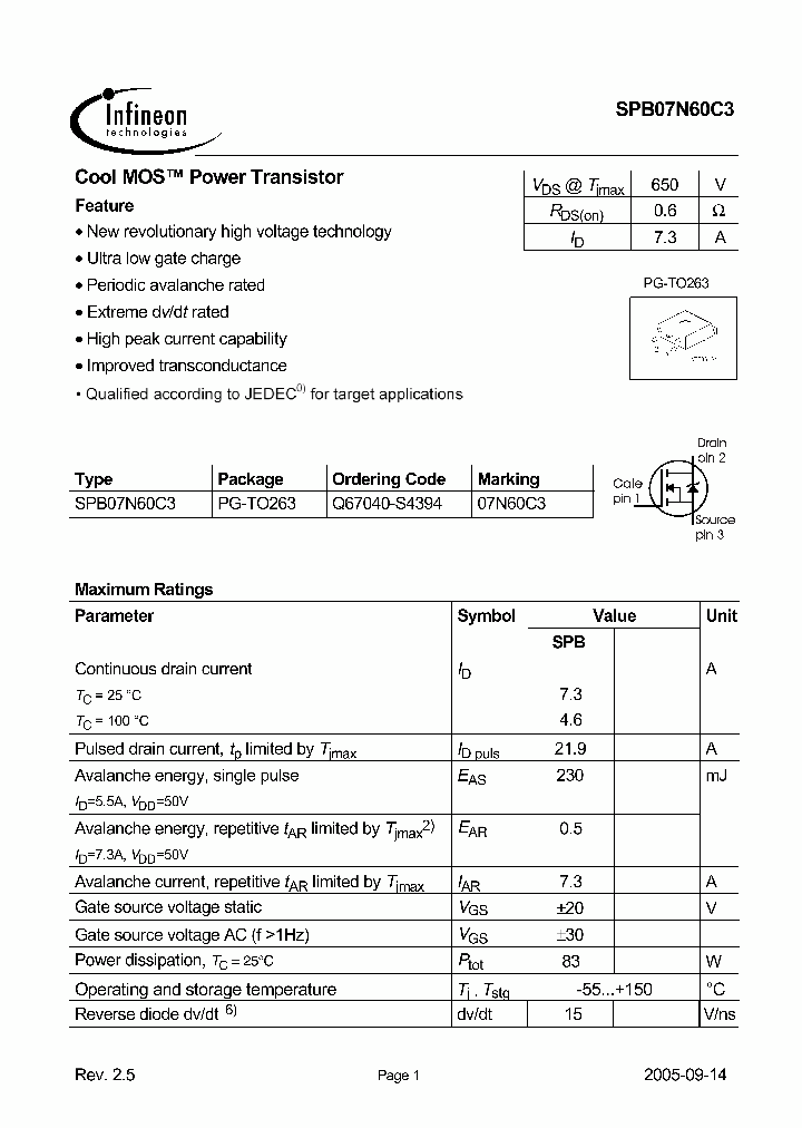 SPB07N60C305_406978.PDF Datasheet