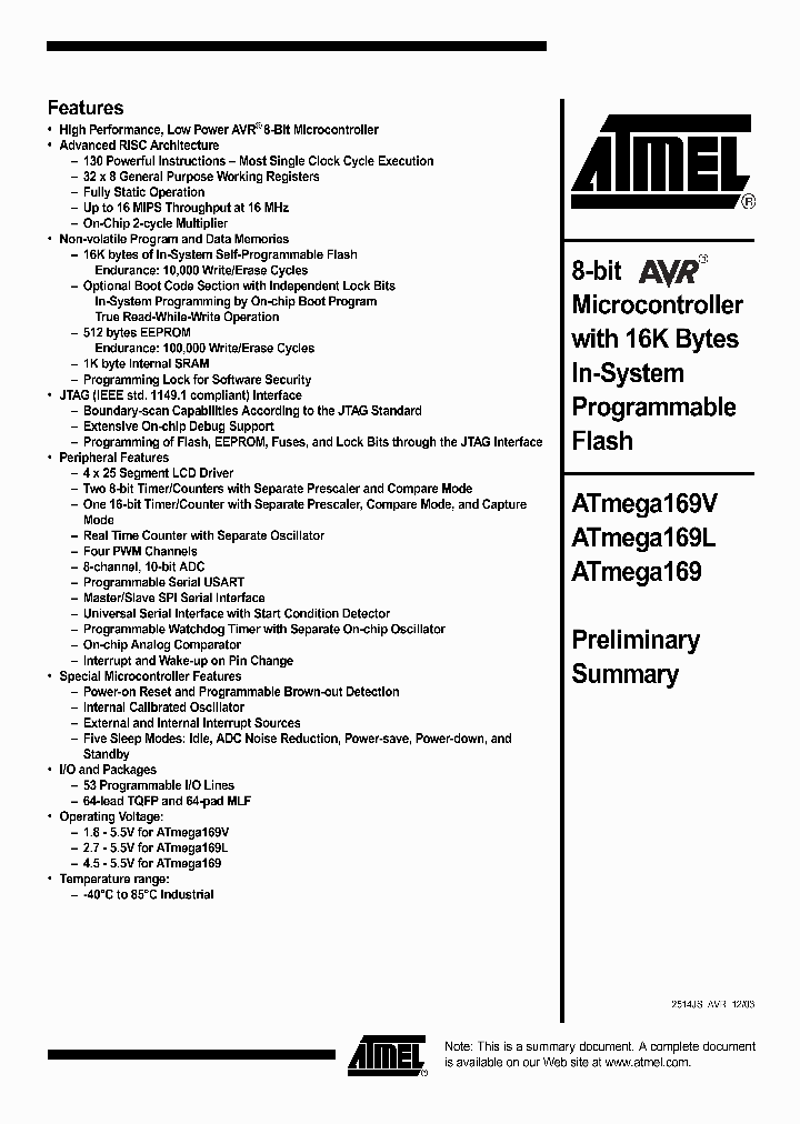 ATMEGA169_247742.PDF Datasheet