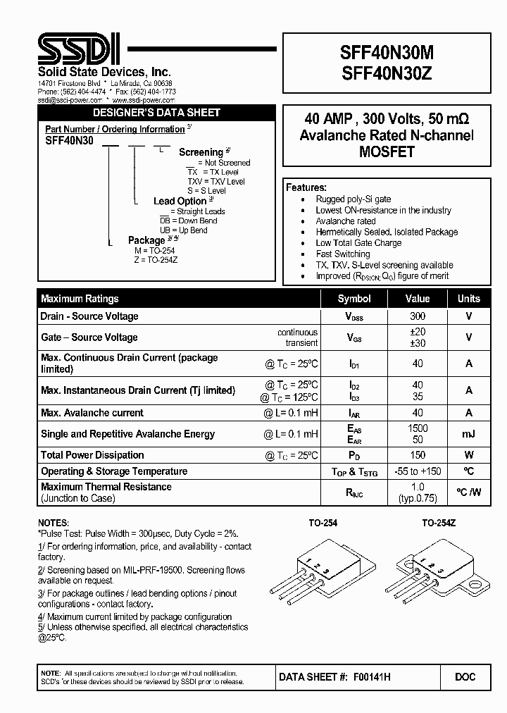 SFF40N30M_528668.PDF Datasheet