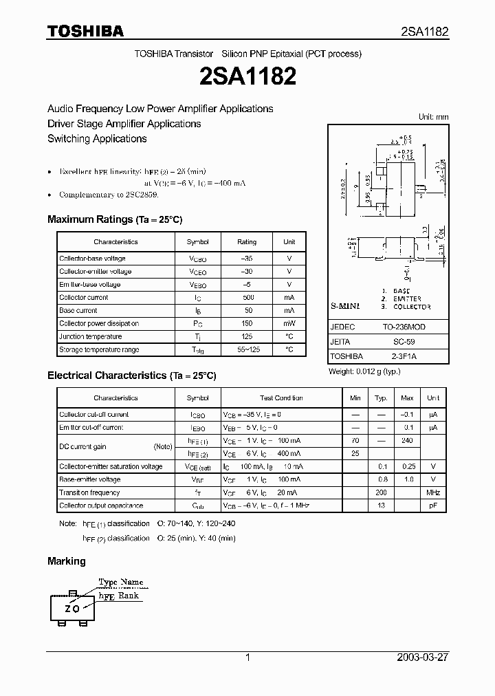 2SA1182_249171.PDF Datasheet