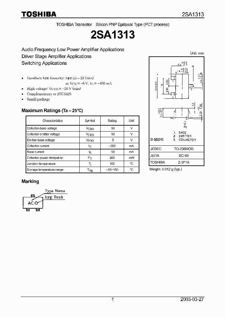 2SA1313_249173.PDF Datasheet