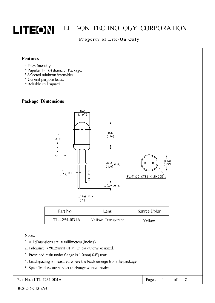 LTL-4254-0D1A_560747.PDF Datasheet