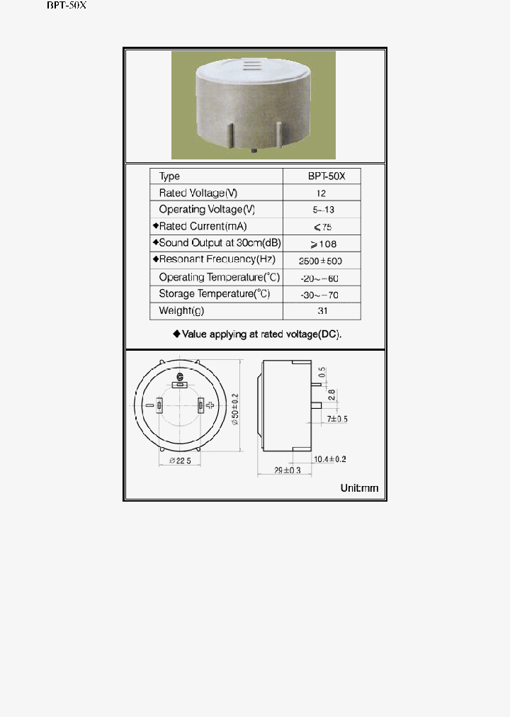BPT-50X_338346.PDF Datasheet
