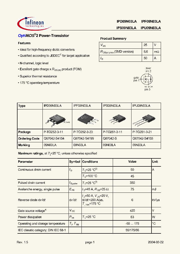 IPD09N03LA_254175.PDF Datasheet