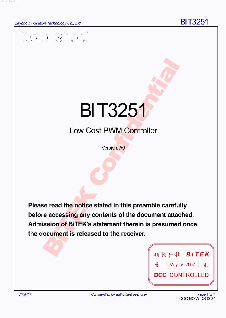 BIT3251_237235.PDF Datasheet