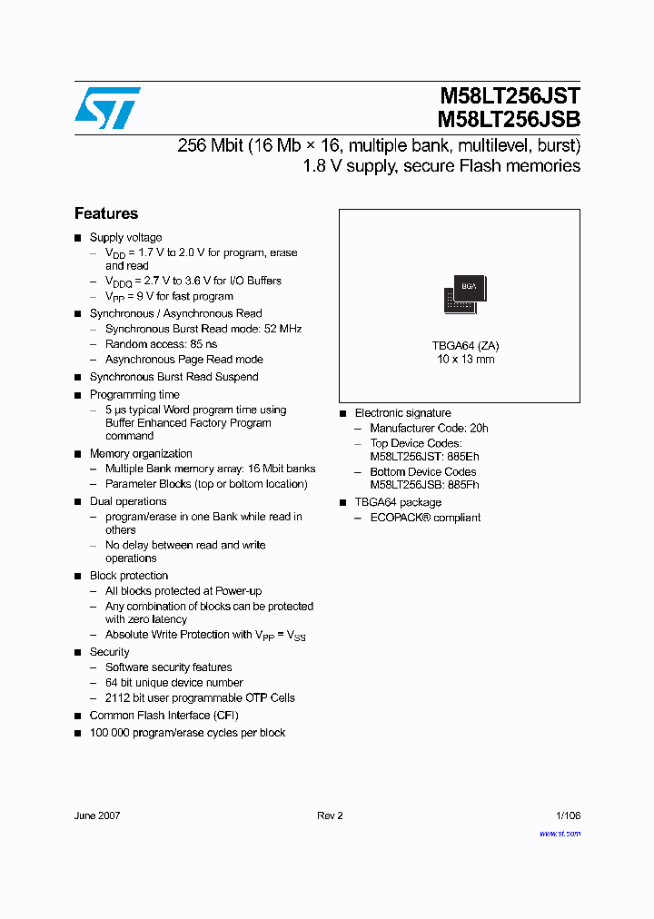 M58LT256JSB_578587.PDF Datasheet