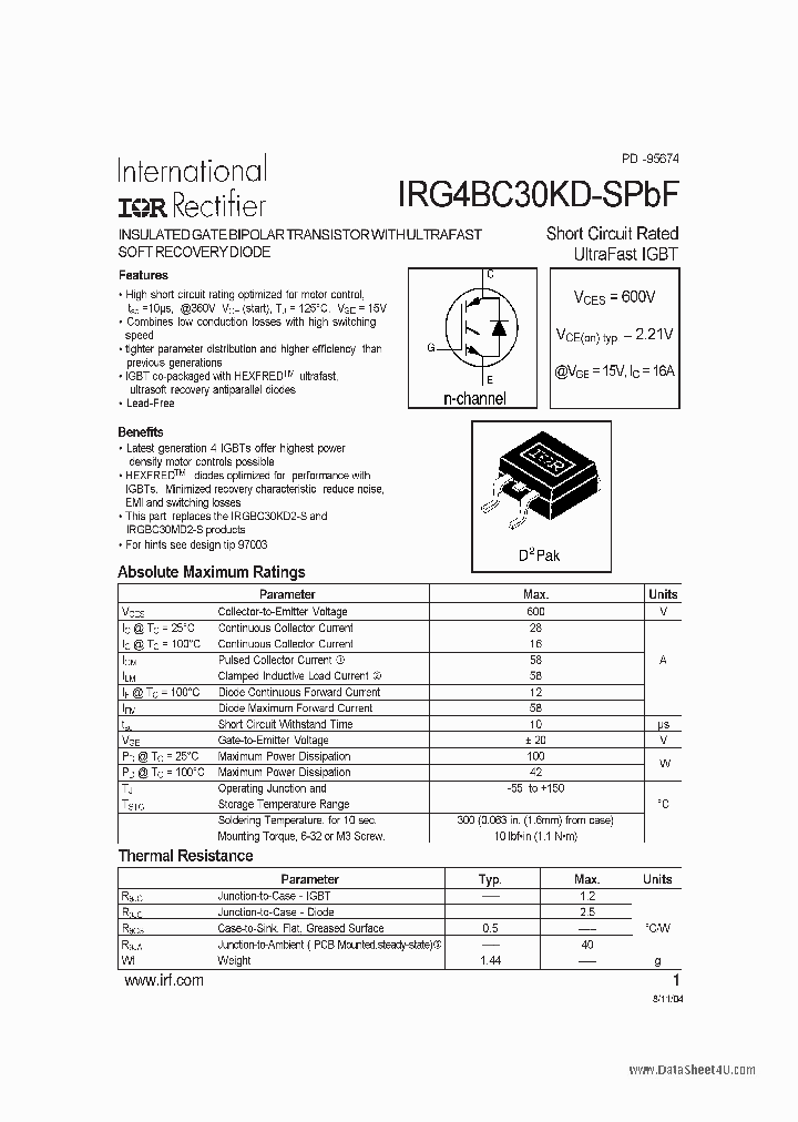 IRG4BC30KD-SPBF_248357.PDF Datasheet