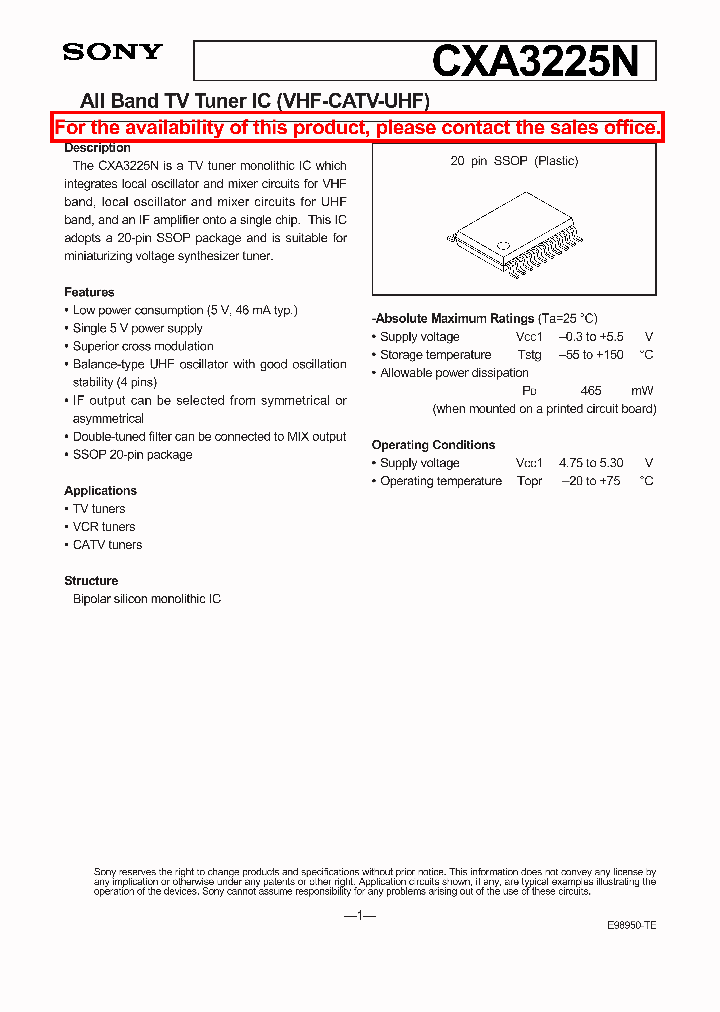 CXA3225N_277357.PDF Datasheet