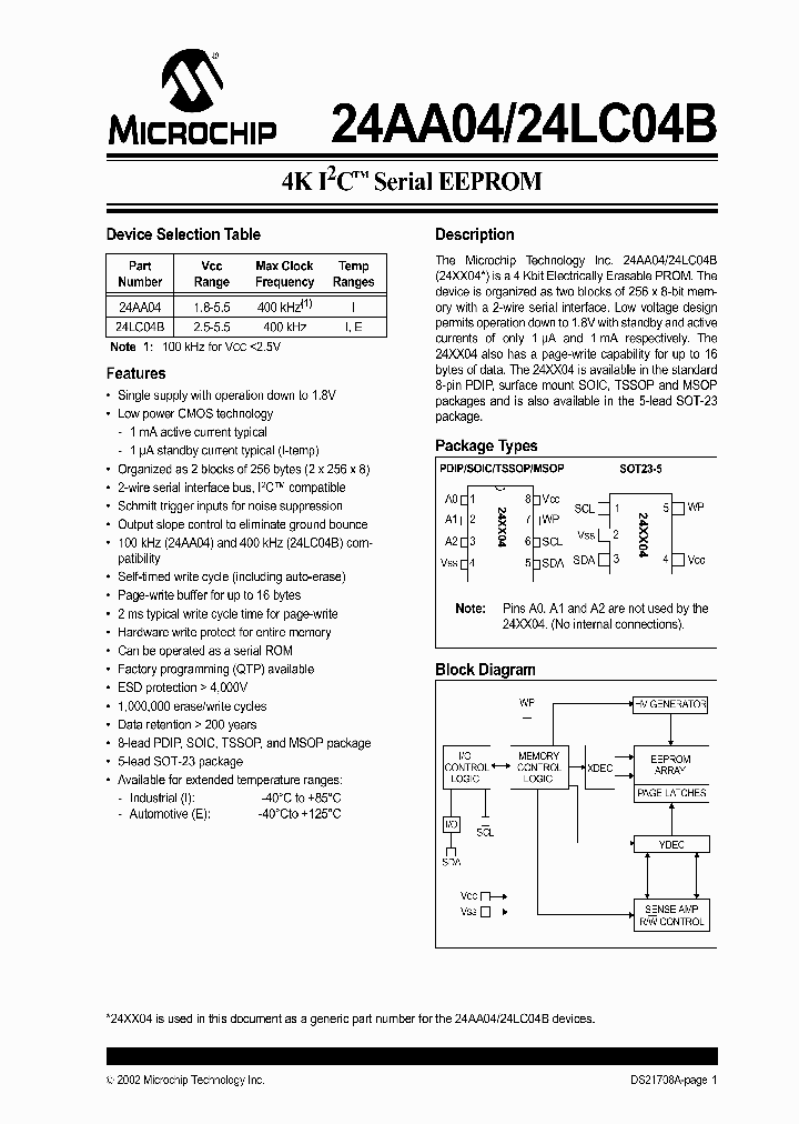 24AA04T-EOT_353130.PDF Datasheet