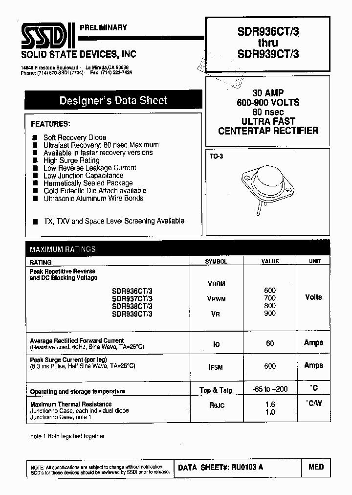 SDR939CT3_255439.PDF Datasheet
