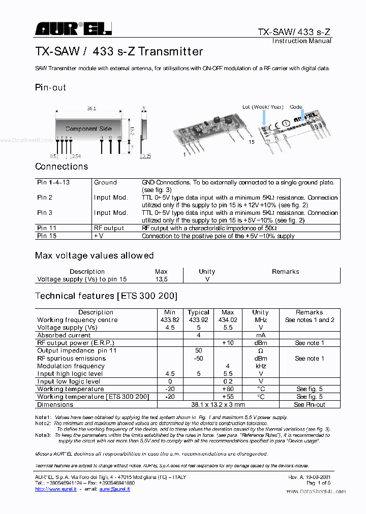 TX-SAWE433_264309.PDF Datasheet